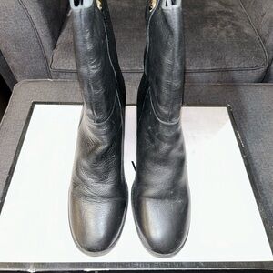 Nine West HARBOURNO Black Leather 3.5” Heels 12” Tall Women’s Size 11M SU5